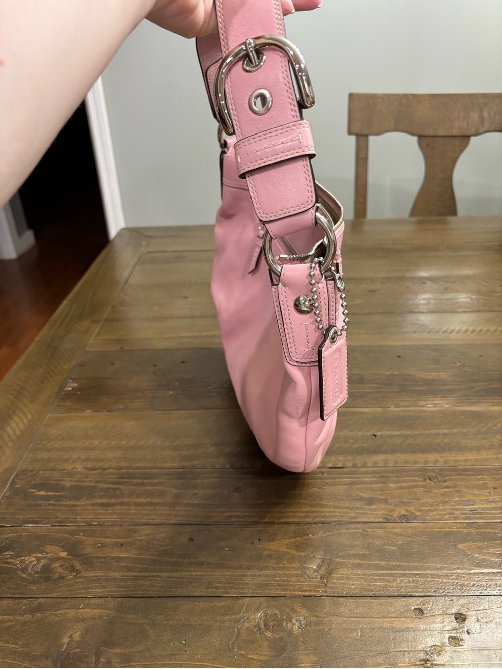 Coach SoHo Pleated Pink Hobo Shoulder Bag - Picture 4 of 15